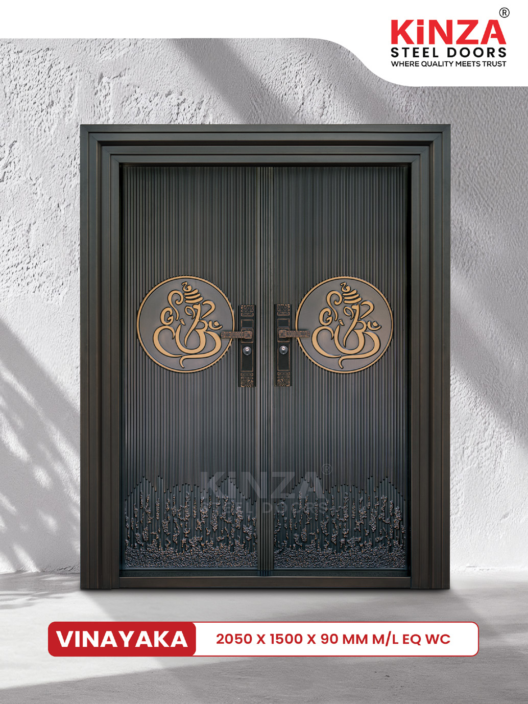 Siddhi Galvalume Steel Entrance Door - Siddhi VINAYAKA Sacred Double Door