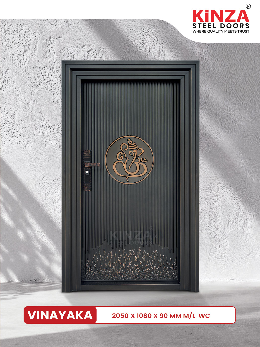 Siddhi Galvalume Steel Entrance Door - Siddhi VINAYAKA Sacred Single Door