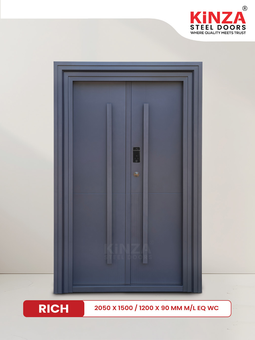 Siddhi Galvalume Steel Entrance Door - Siddhi RICH Contemporary Double Door