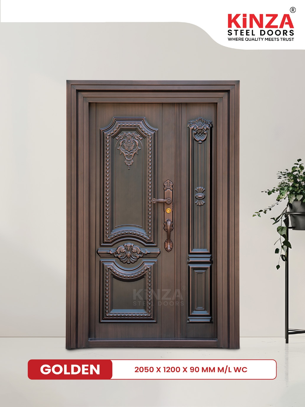 Siddhi Galvalume Steel Entrance Door - Siddhi GOLDEN Classic Double Door