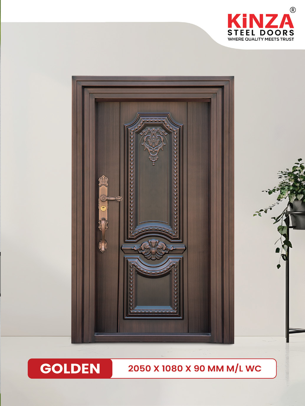Siddhi Galvalume Steel Entrance Door - Siddhi GOLDEN Classic Single Door