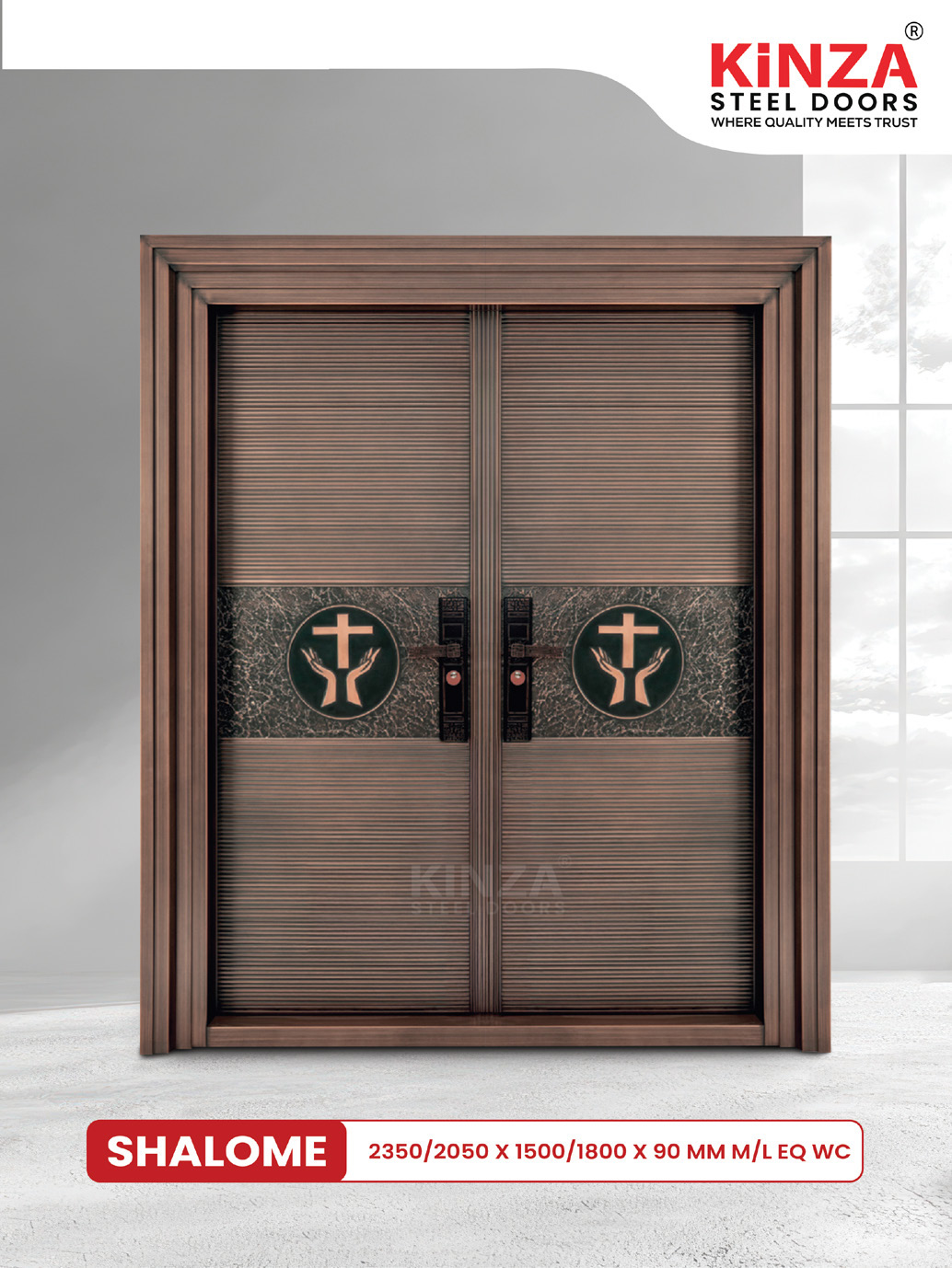 Siddhi Galvalume Steel Entrance Door - Siddhi SHALOME Sacred Double Door