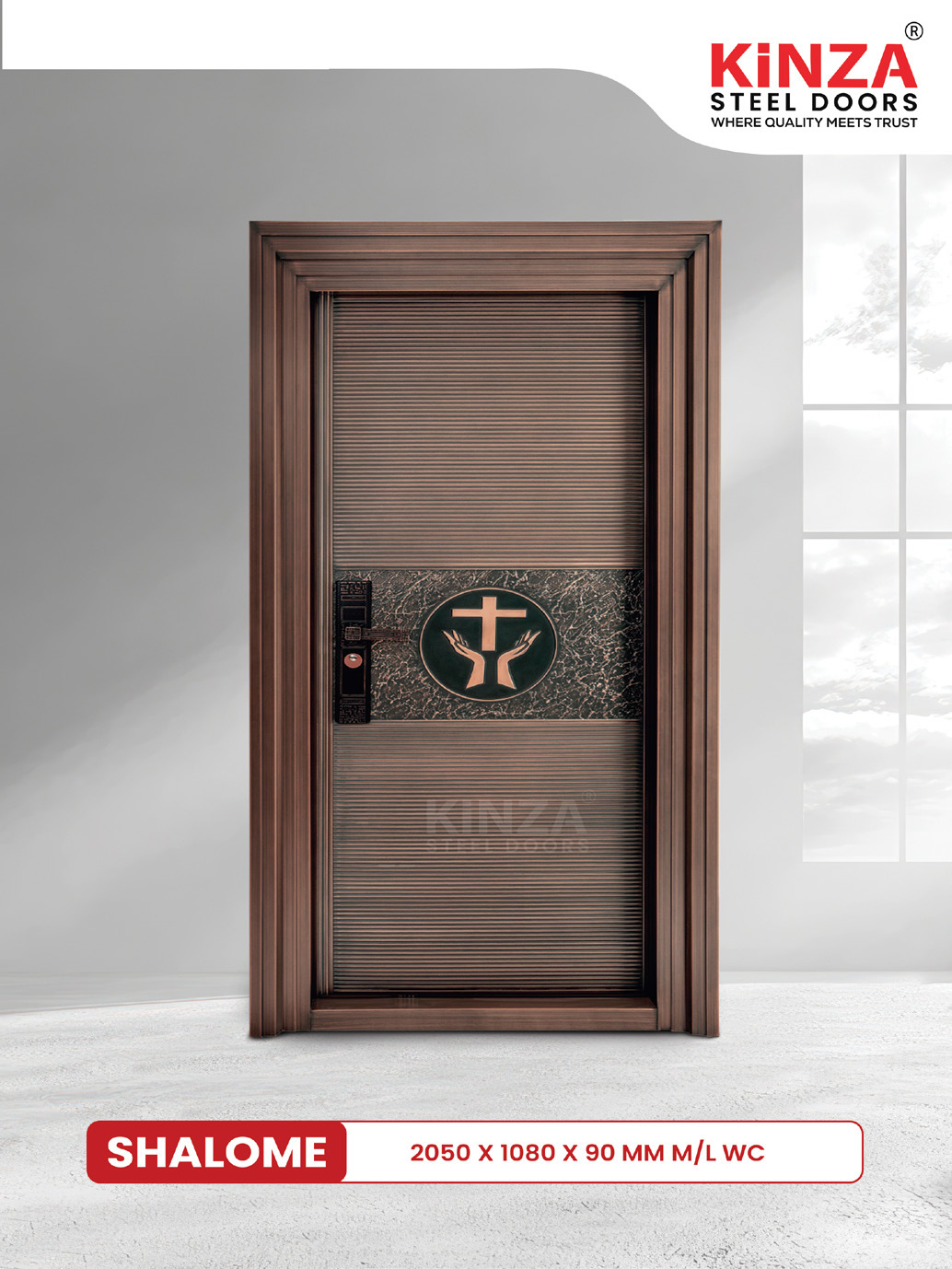 Siddhi Galvalume Steel Entrance Door - Siddhi SHALOME Sacred Single Door
