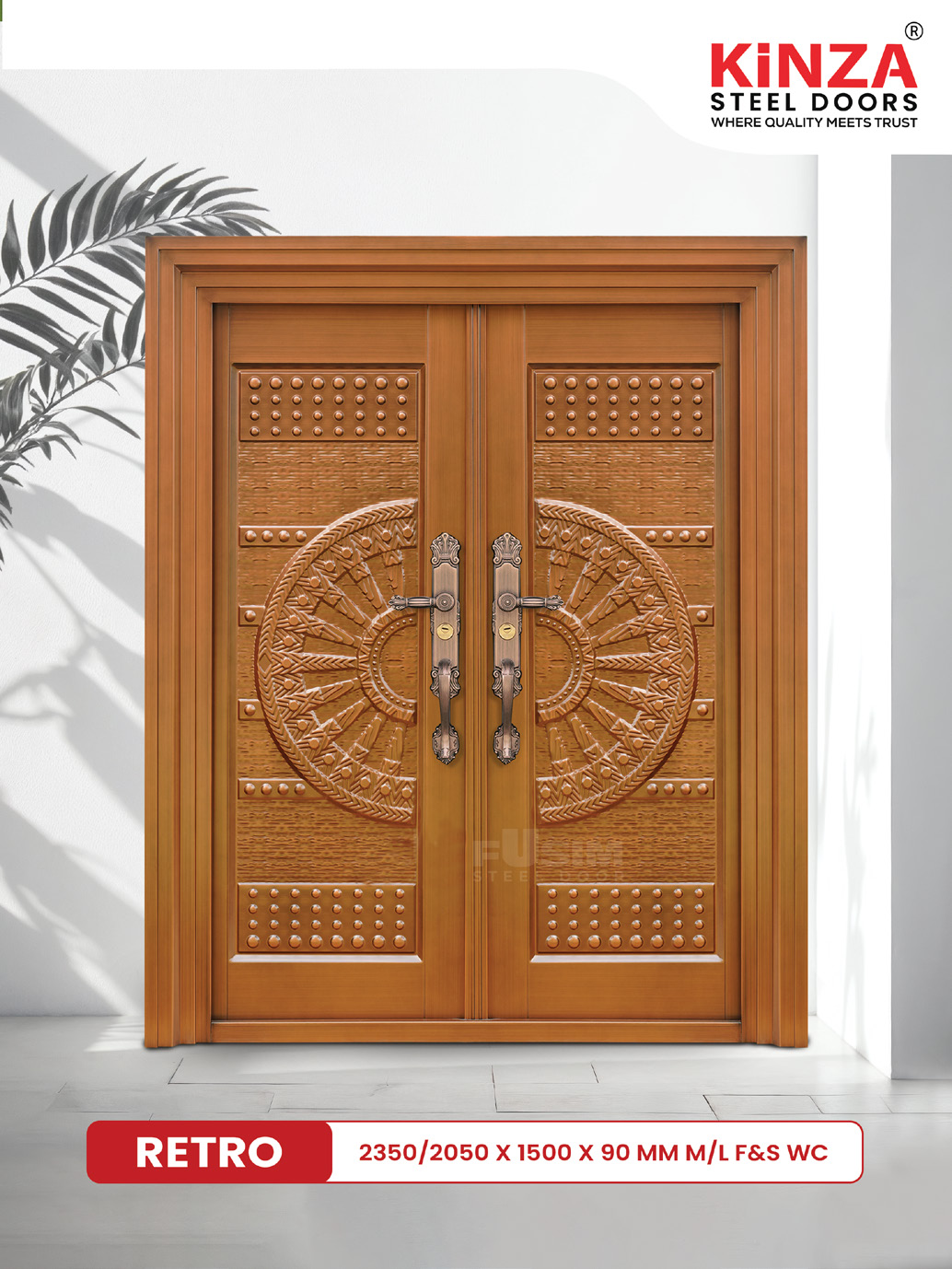 Siddhi Galvalume Steel Entrance Door - Siddhi RETRO Double Entrance Door