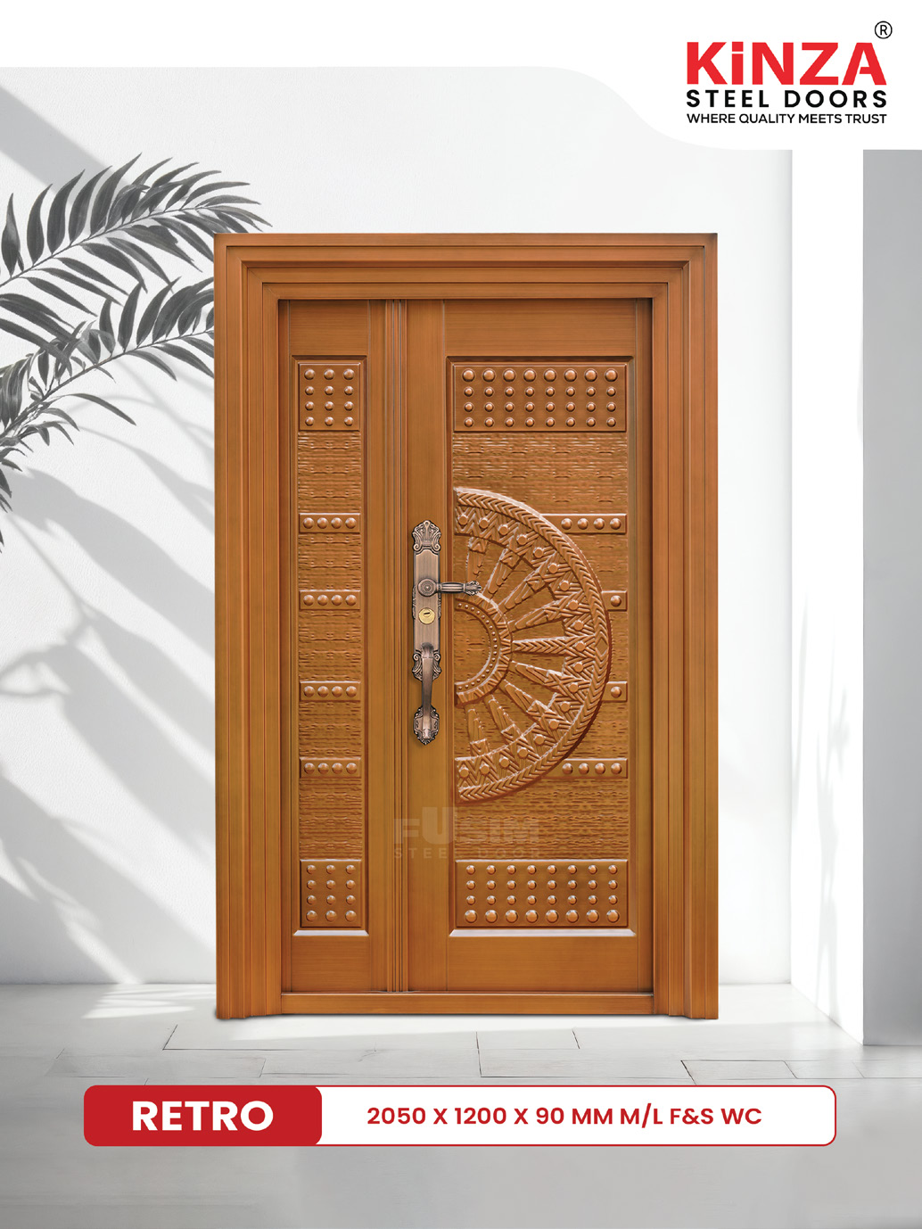 Siddhi Galvalume Steel Entrance Door - Siddhi RETRO Mother-Son Door