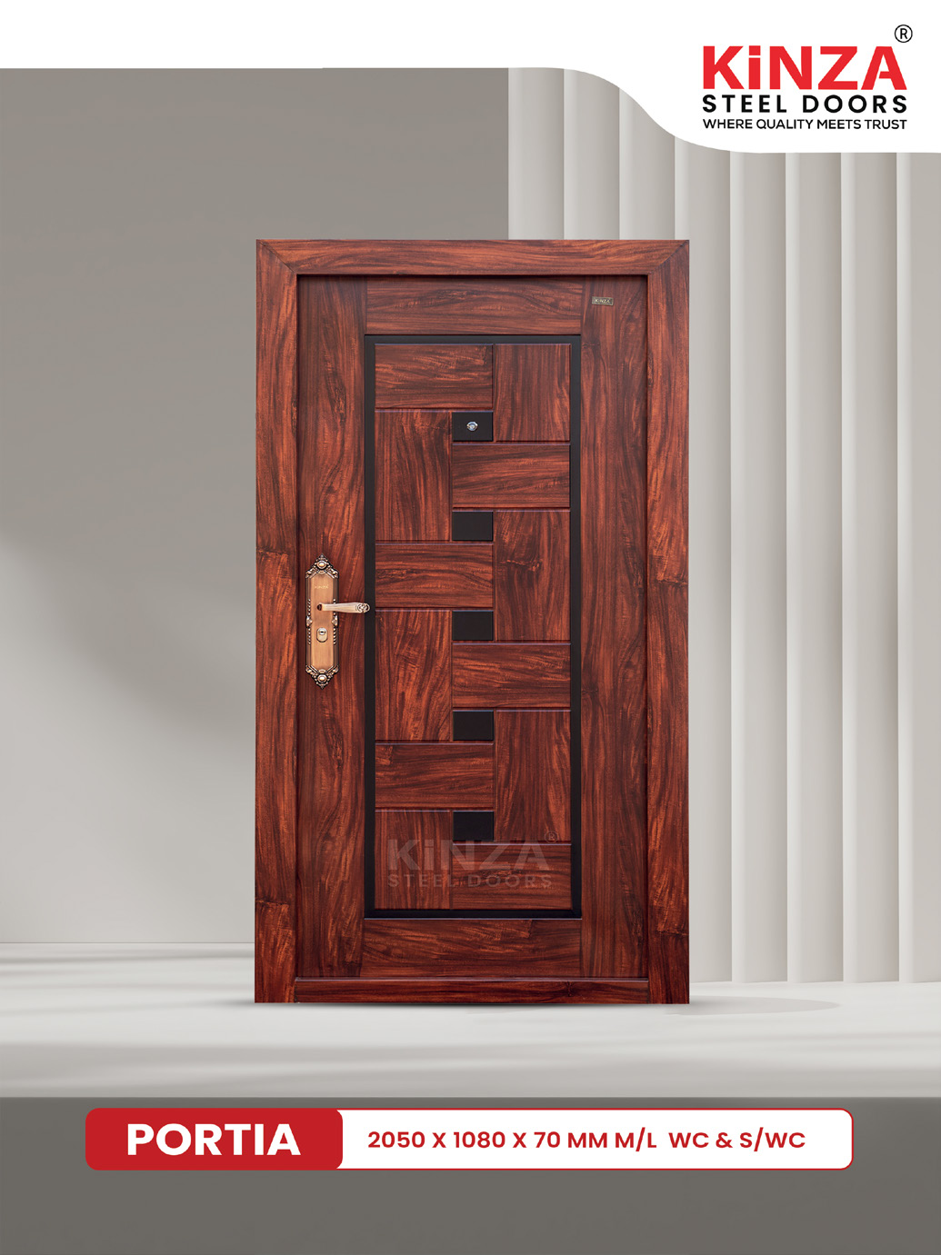 Siddhi Galvalume Steel Entrance Door - Siddhi PORTIA Single Entrance Door