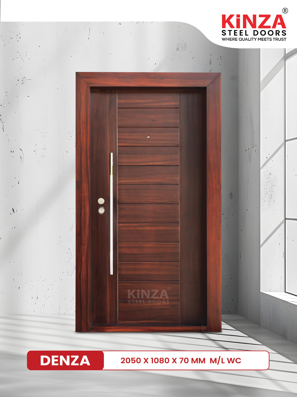 Siddhi Galvalume Steel Entrance Door - Siddhi DENZA Single Long Handle Door