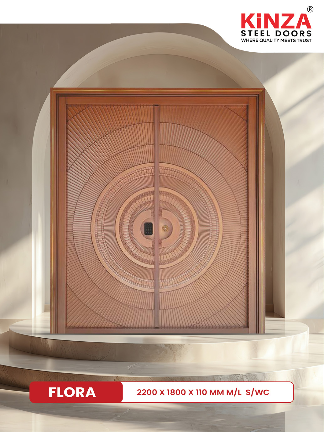Siddhi Galvalume Steel Entrance Door - Siddhi FLORA Sunburst Grand Door