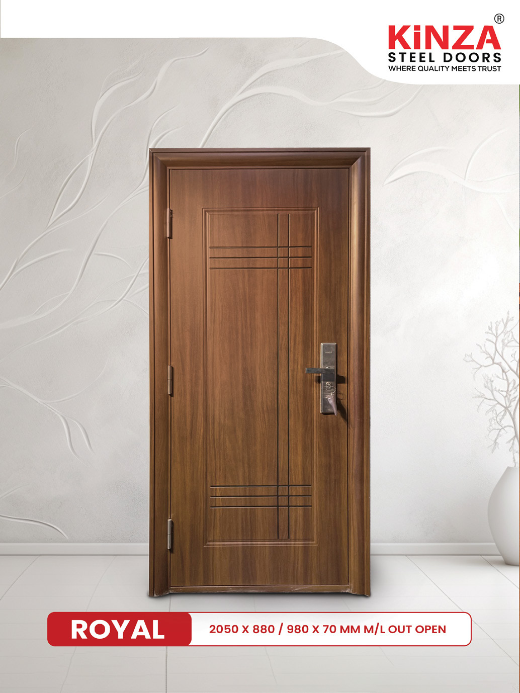 Siddhi Galvalume Steel Entrance Door - Siddhi ROYAL Out-Open Security Door