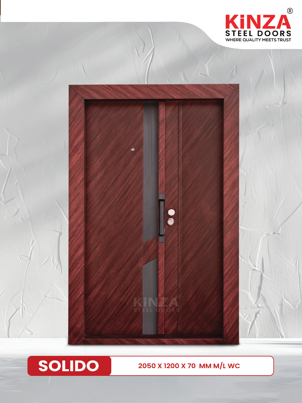 Siddhi Galvalume Steel Entrance Door - Siddhi SOLIDO Modern Woodgrain Door