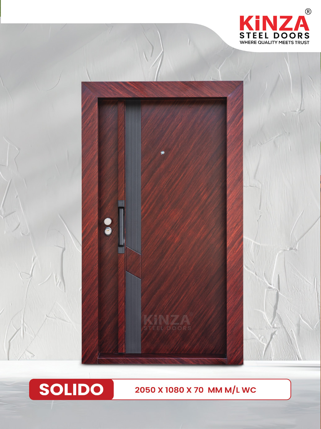 Siddhi Galvalume Steel Entrance Door - Siddhi SOLIDO Single Woodgrain Door