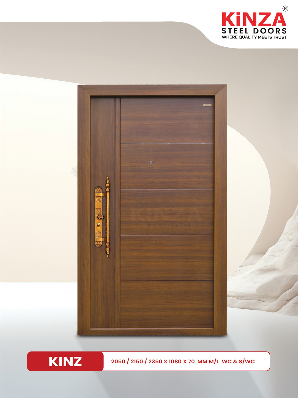 Siddhi Galvalume Steel Entrance Door - Siddhi KINZ Standard Single Door