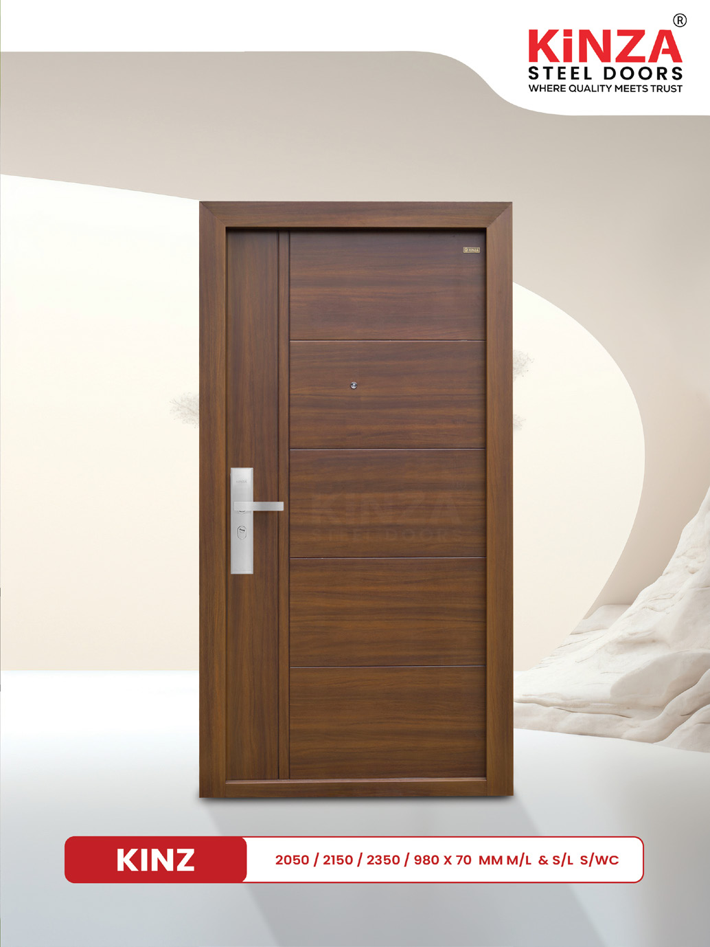 Siddhi Galvalume Steel Entrance Door - Siddhi KINZ Narrow Single Door