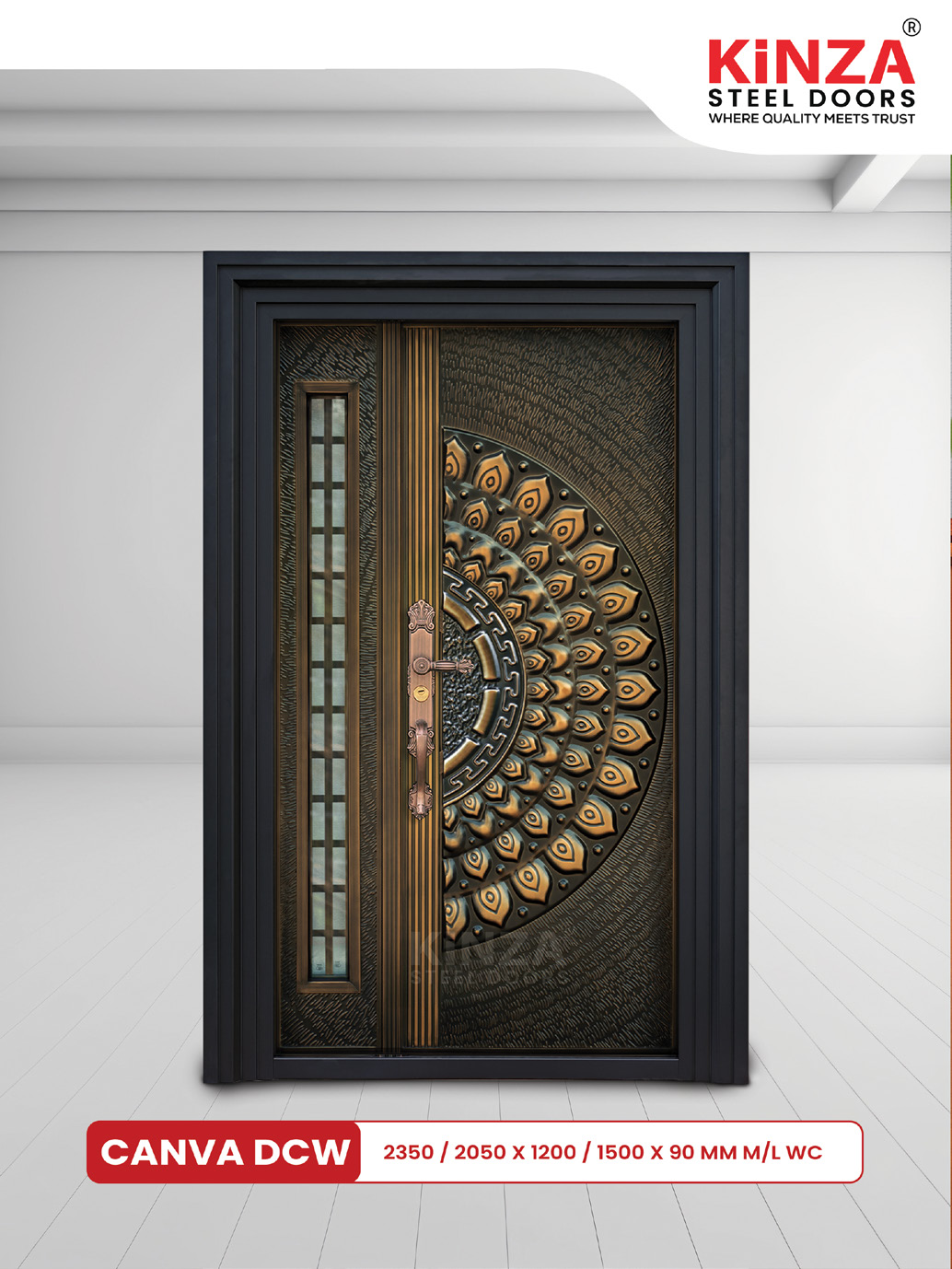 Siddhi Galvalume Steel Entrance Door - Siddhi CANVA DCW Double Door